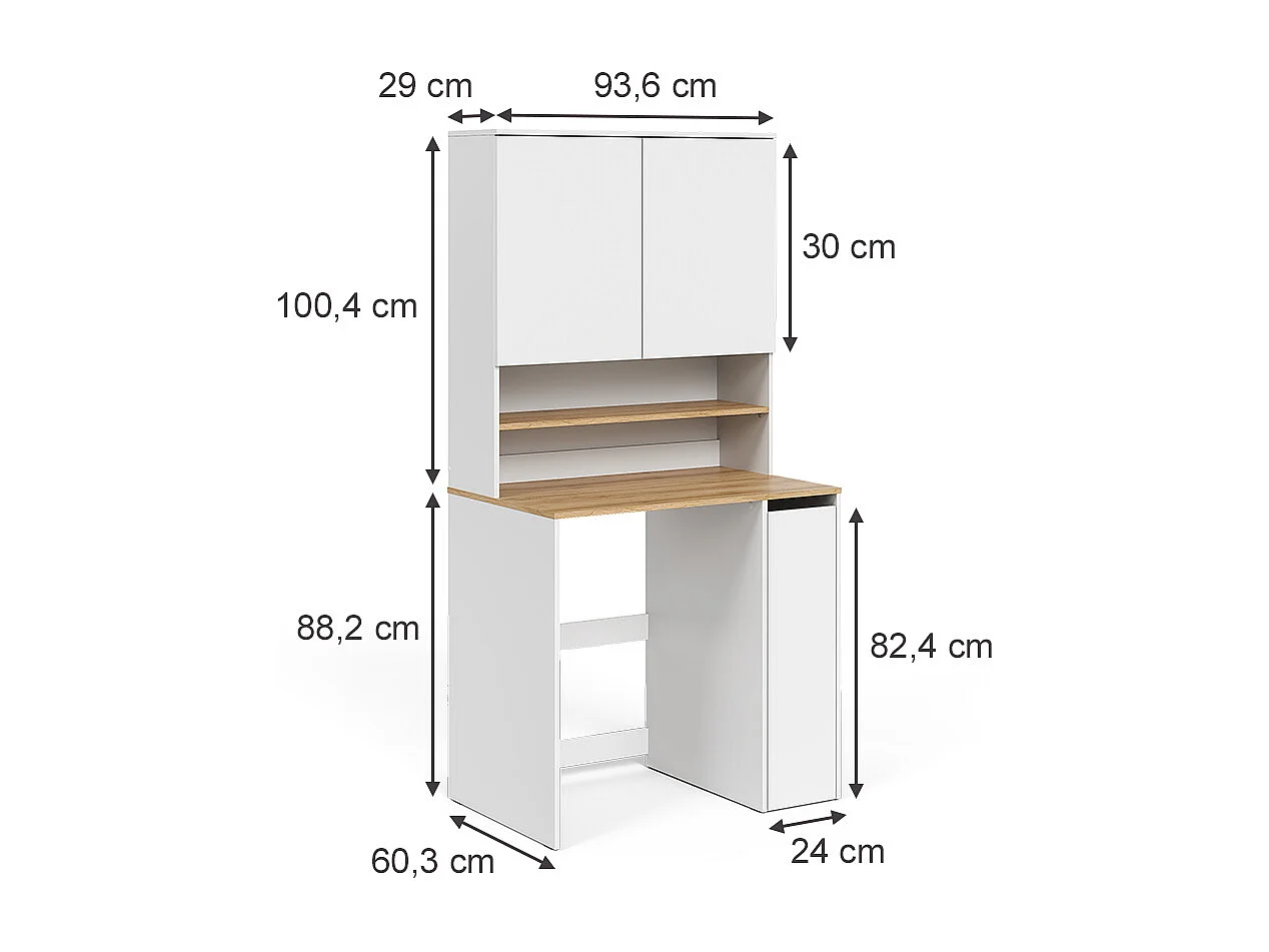 Washing machine cabinet white/artisan 93.6x60.3x88.2 viktor