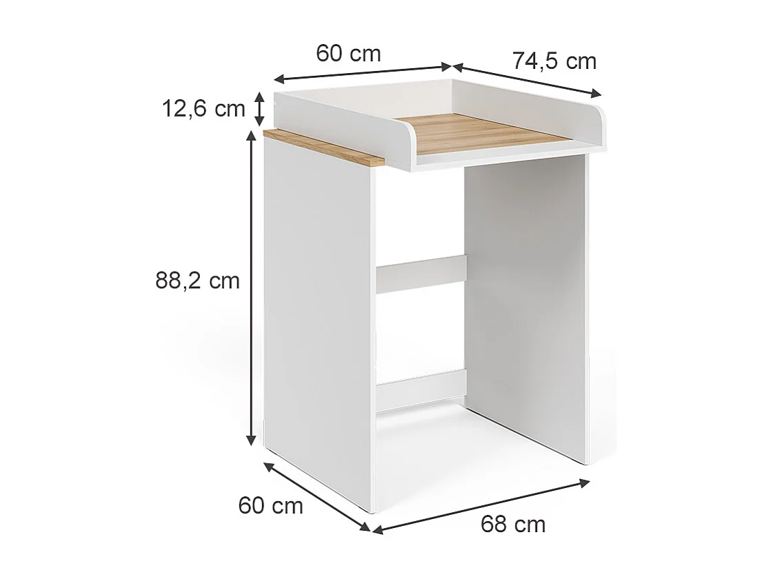 Washing machine cabinet white/artisan 68x60x88.2 viktor