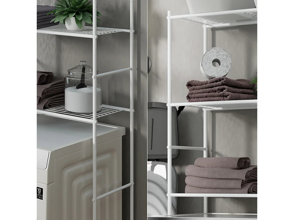 Waschmaschinenregal weiß 66x30x162 miso