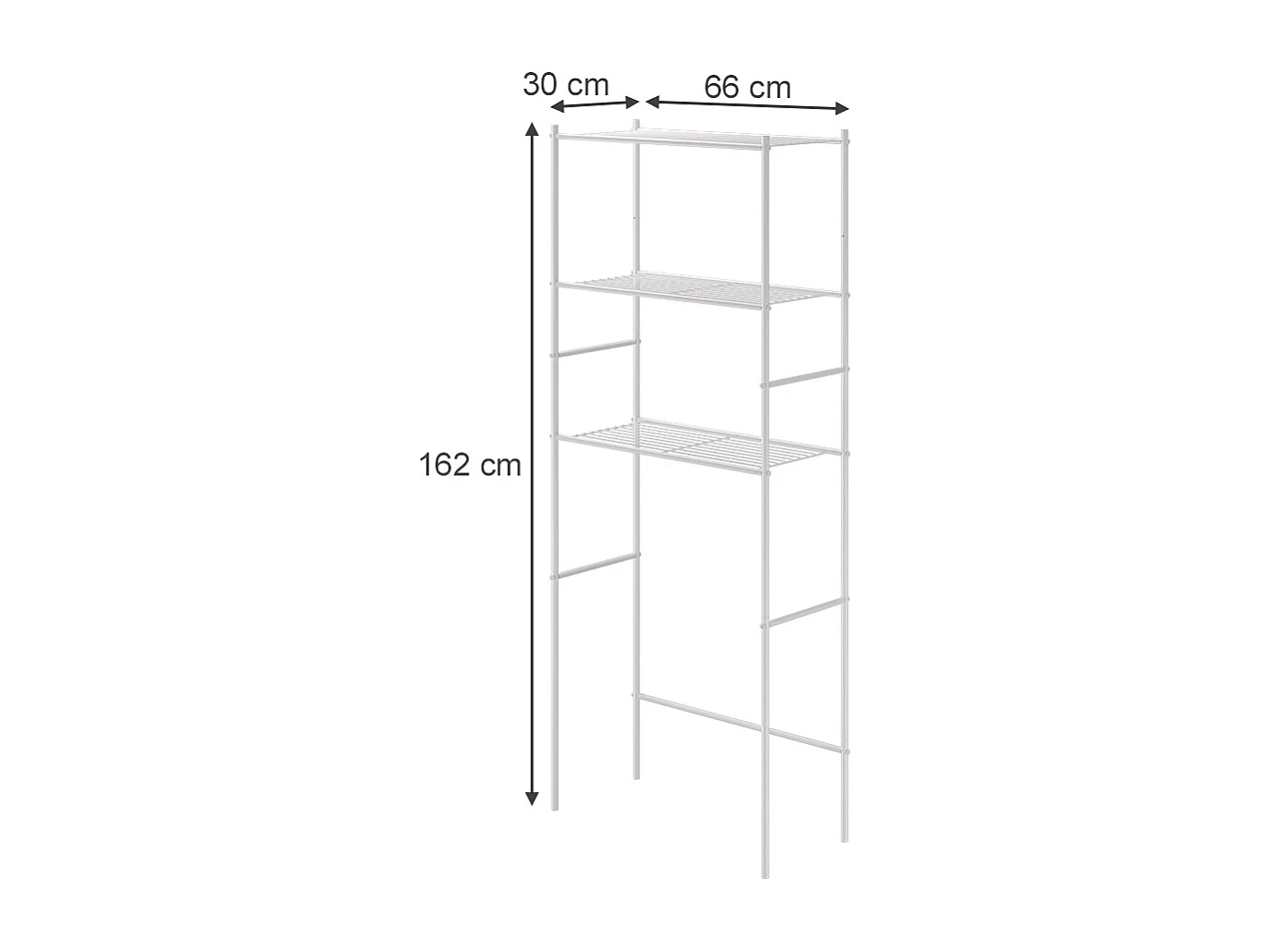 Washing machine shelf white 66x30x162 miso