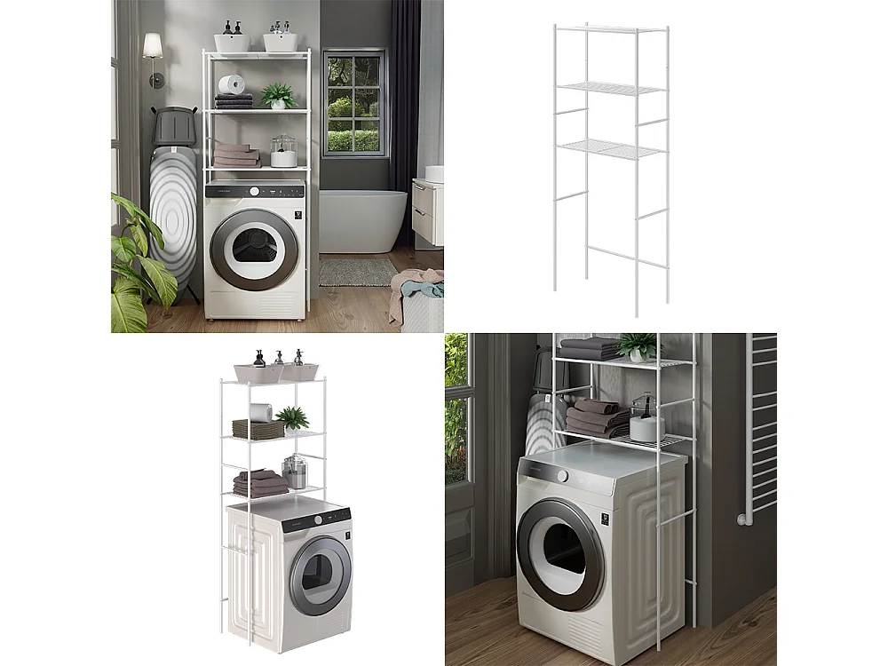 Washing machine shelf white 66x30x162 miso