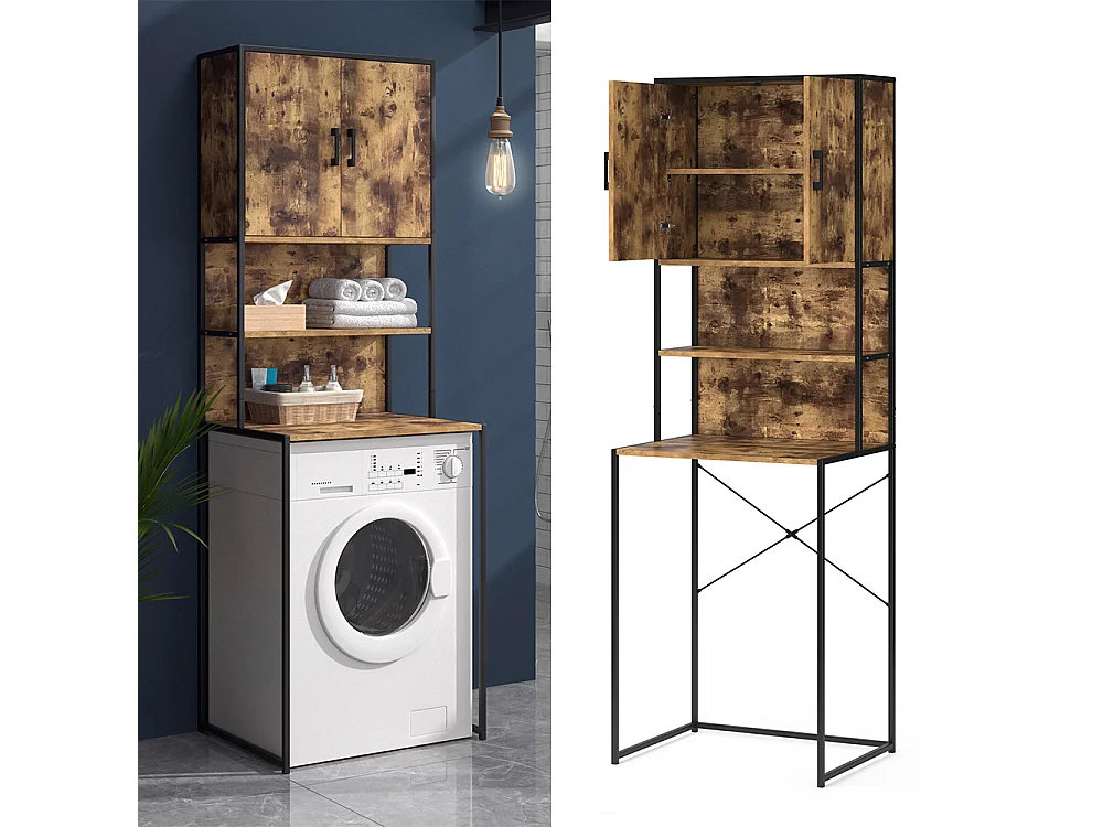 Waschmaschinenschrank eiche rustikal 64x48x189 fyrk