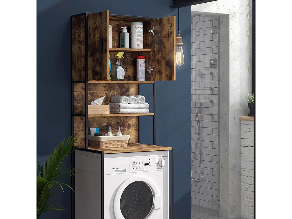 Waschmaschinenschrank eiche rustikal 64x48x189 fyrk