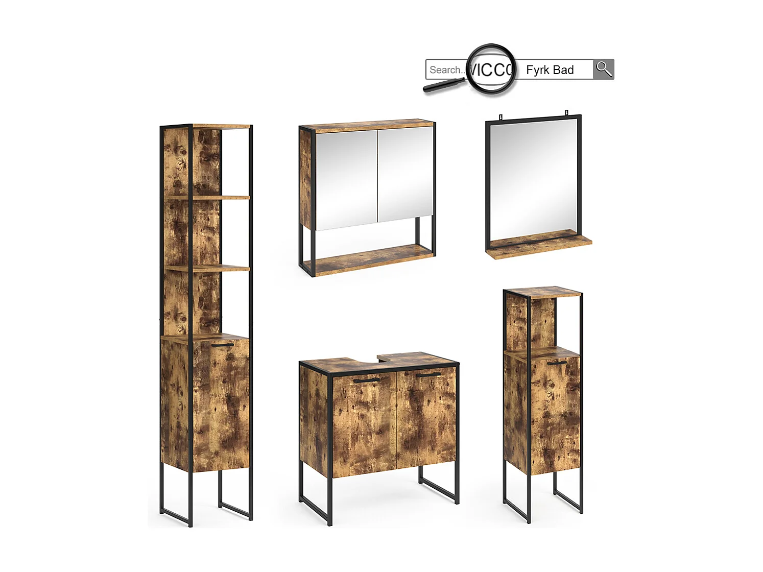 Waschmaschinenschrank eiche rustikal 64x48x189 fyrk