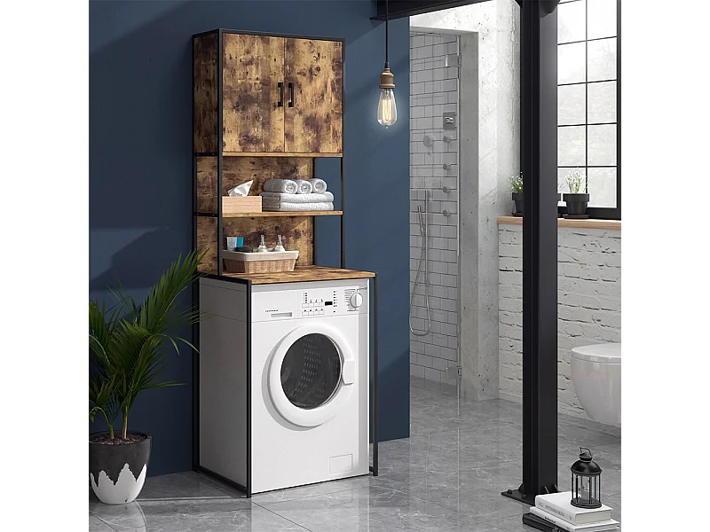 Waschmaschinenschrank eiche rustikal 64x48x189 fyrk