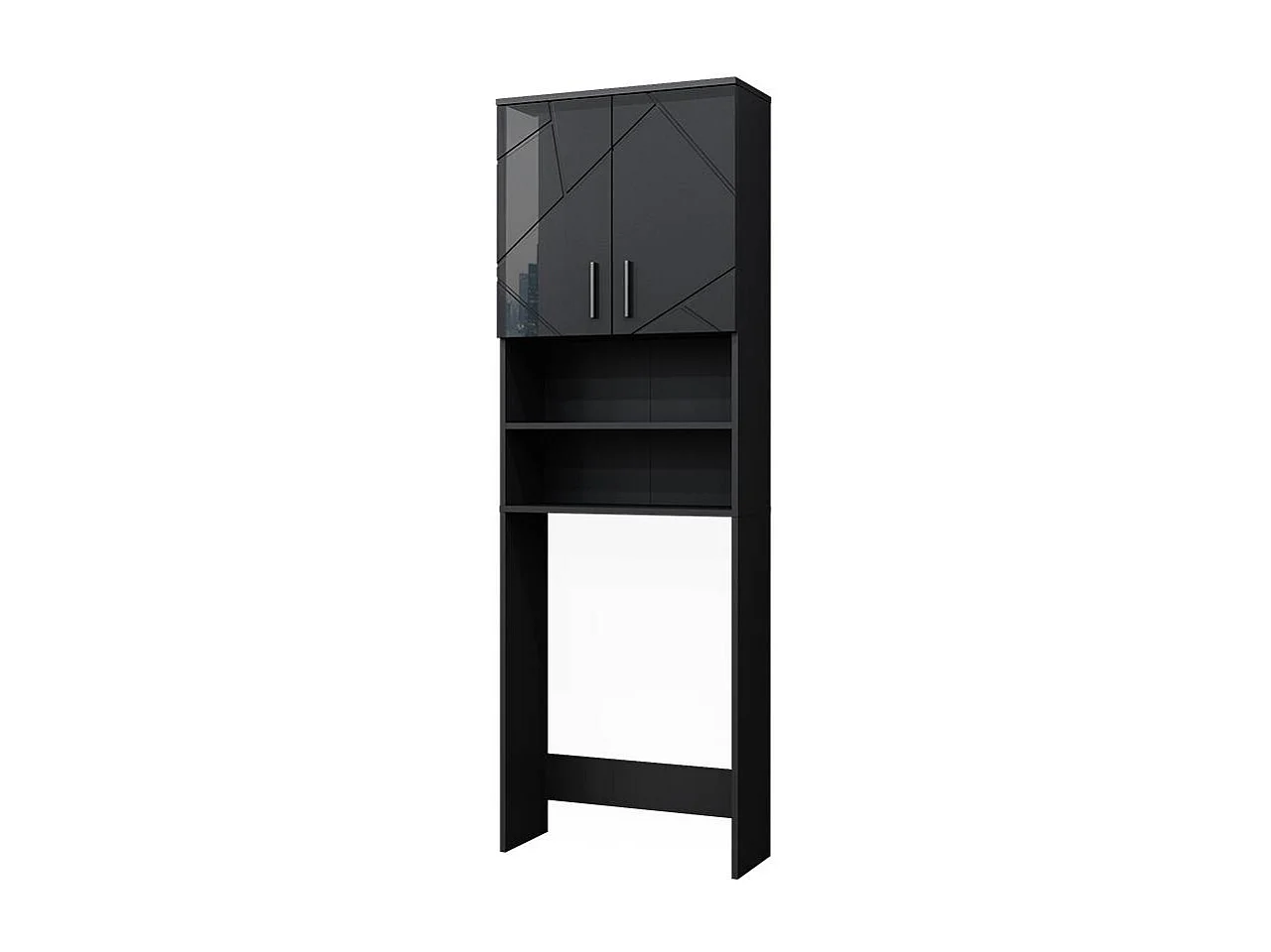 Washing machine cabinet anthracite high gloss 64x26x190.5 irma