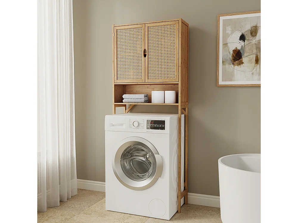 Armoire machine à laver bambou 66x25x168 liora