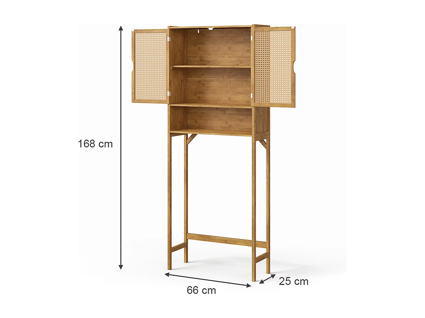 Armoire machine à laver bambou 66x25x168 liora