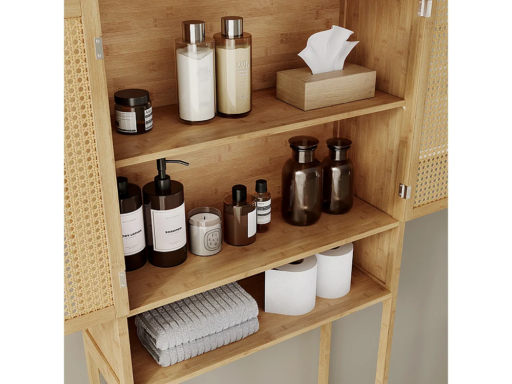 Armoire machine à laver bambou 66x25x168 liora