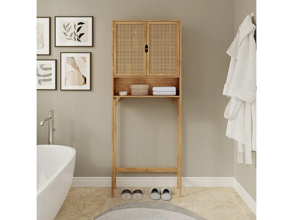 Armoire machine à laver bambou 66x25x168 liora