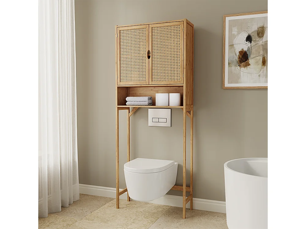 Armoire machine à laver bambou 66x25x168 liora