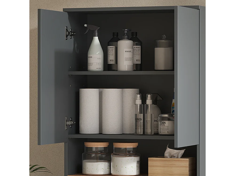 Waschmaschinenschrank anthrazit/goldkraft eiche 68x29x100.4 viktor