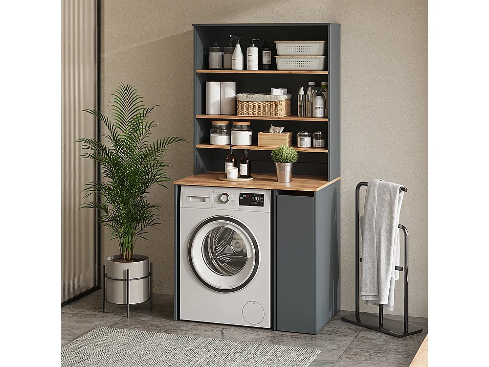 Mobile lavatrice antracite/quercia dorata 93.6x60x88.2 viktor