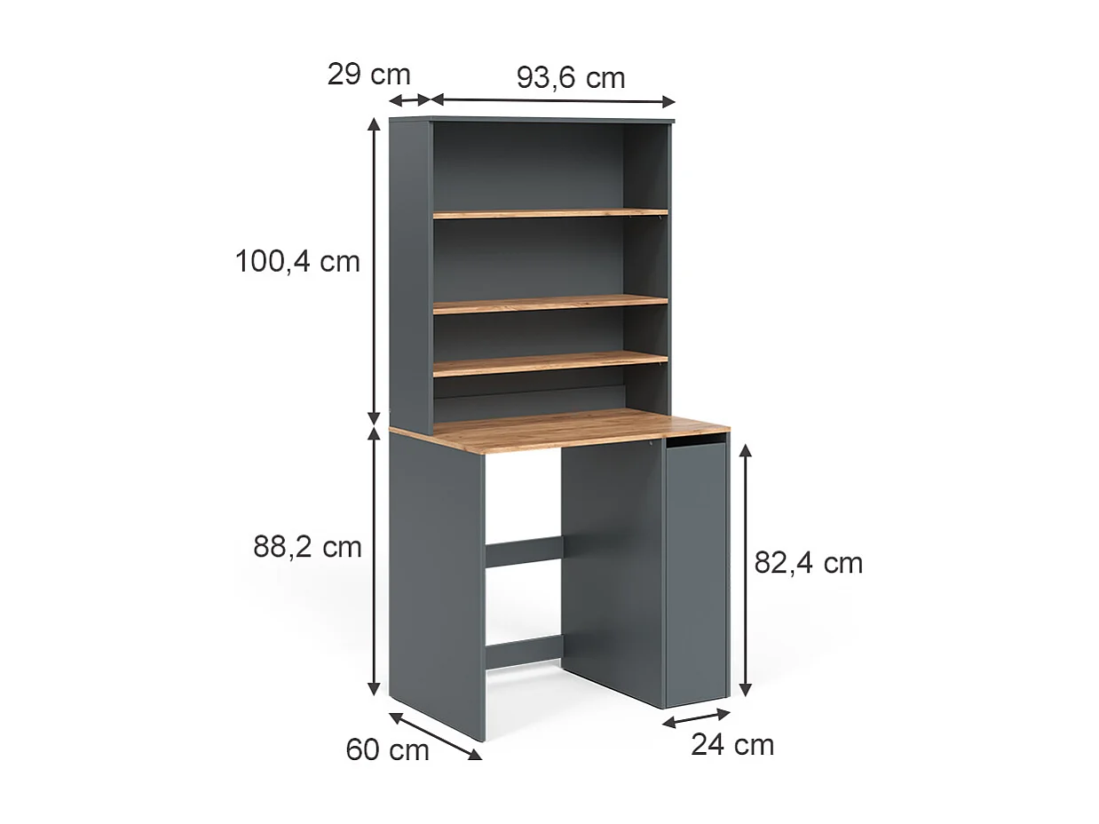 Mobile lavatrice antracite/quercia dorata 93.6x60x88.2 viktor