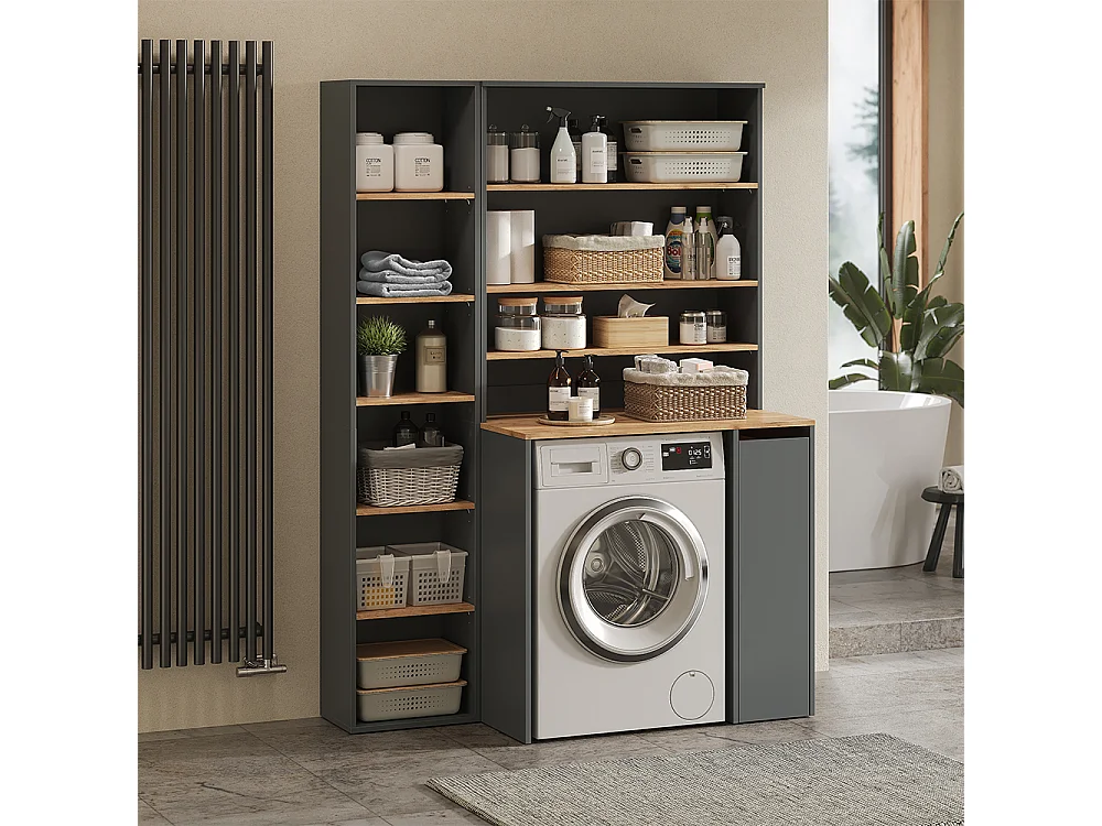 Mobile lavatrice antracite/quercia dorata 93.6x60x88.2 viktor