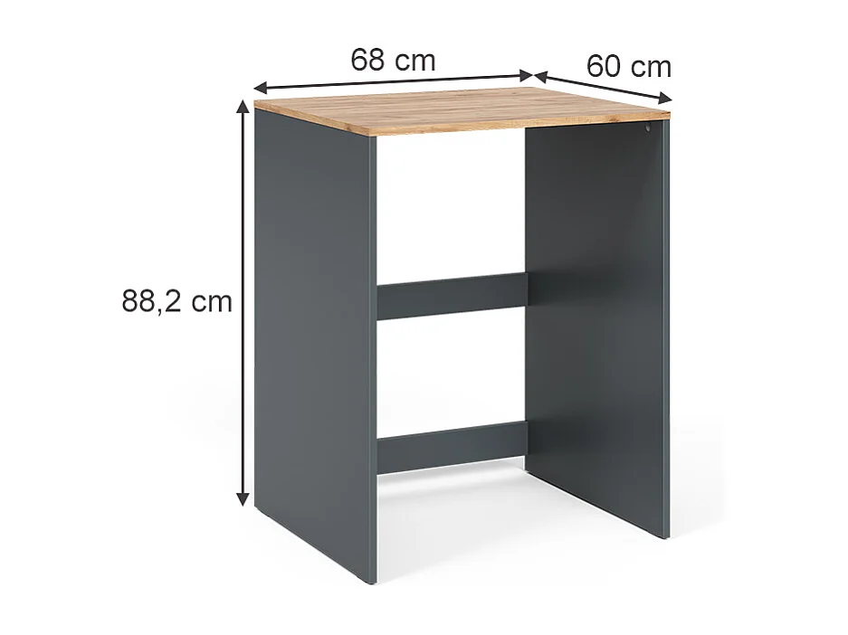 Waschmaschinenschrank anthrazit/goldkraft eiche 68x60x88.2 viktor
