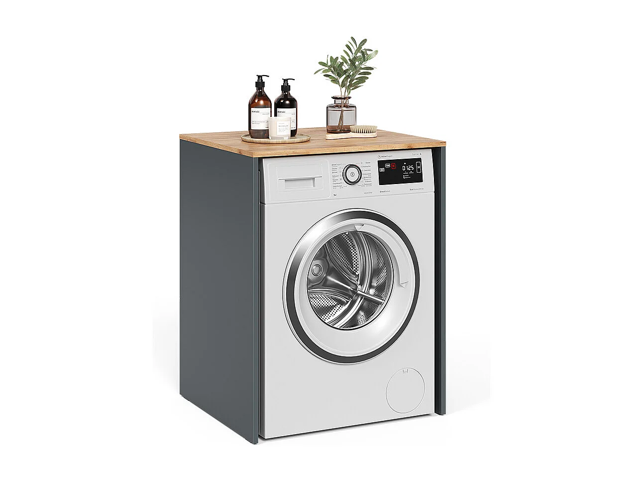 Waschmaschinenschrank anthrazit/goldkraft eiche 68x60x88.2 viktor