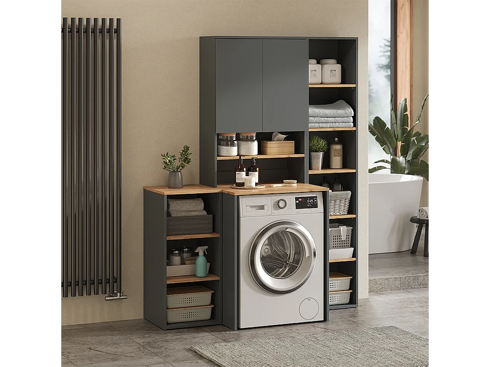 Washing machine cabinet anthracite/golden oak 68x60x88.2 viktor