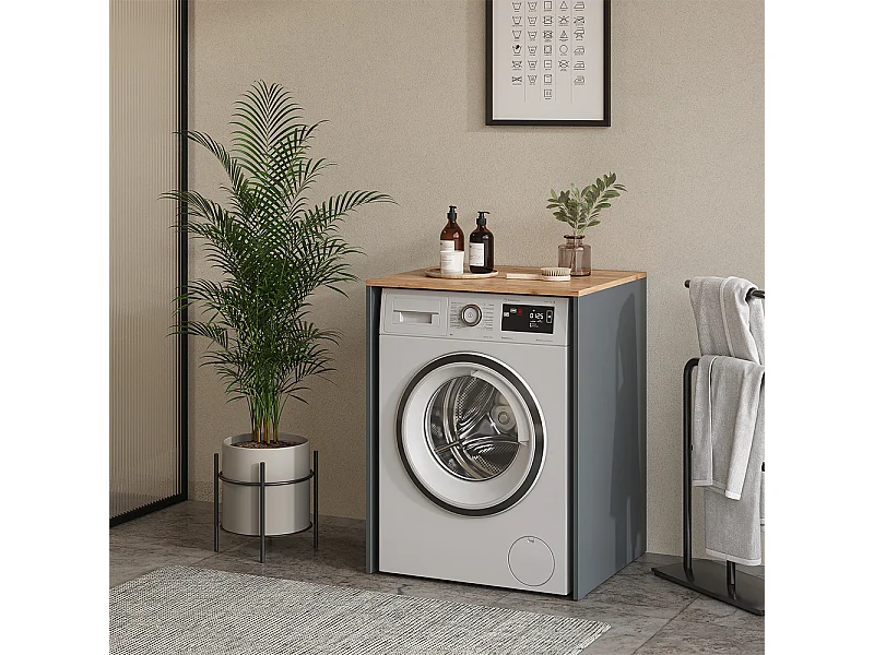 Waschmaschinenschrank anthrazit/goldkraft eiche 68x60x88.2 viktor