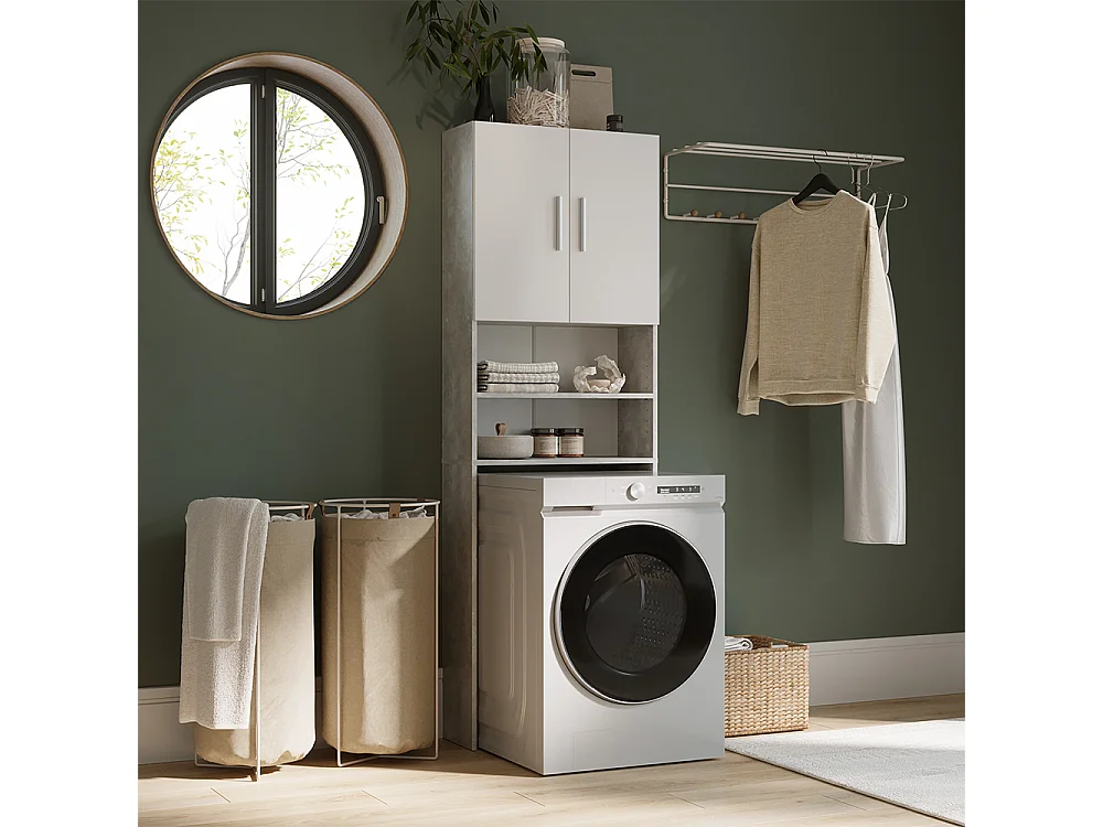 Waschmaschinenschrank beton 64x26x190