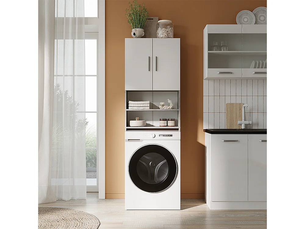 Waschmaschinenschrank beton 64x26x190