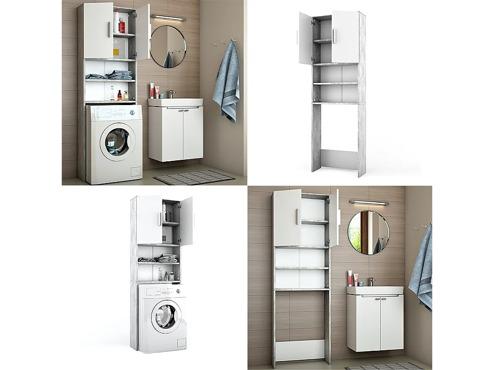 Waschmaschinenschrank beton 64x26x190