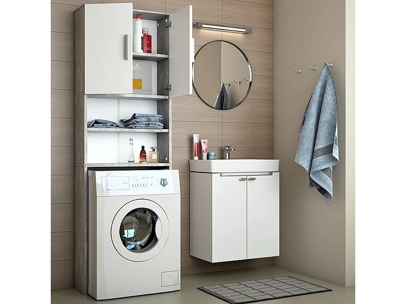 Waschmaschinenschrank beton 64x26x190