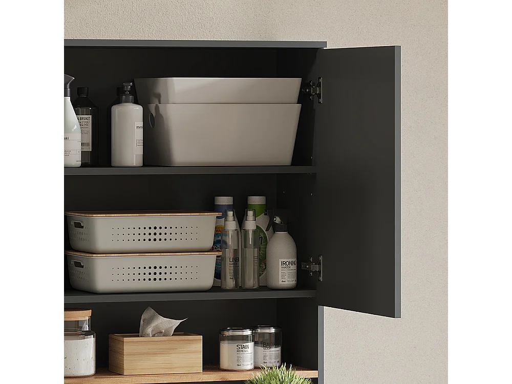 Waschmaschinenschrank anthrazit/goldkraft eiche 93.6x29x100.4 viktor