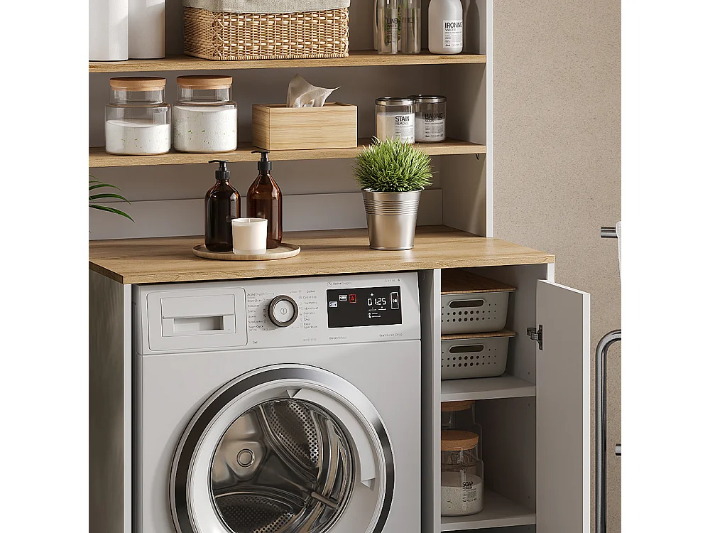 Washing machine cabinet white/artisan 93.6x60x88.2 viktor