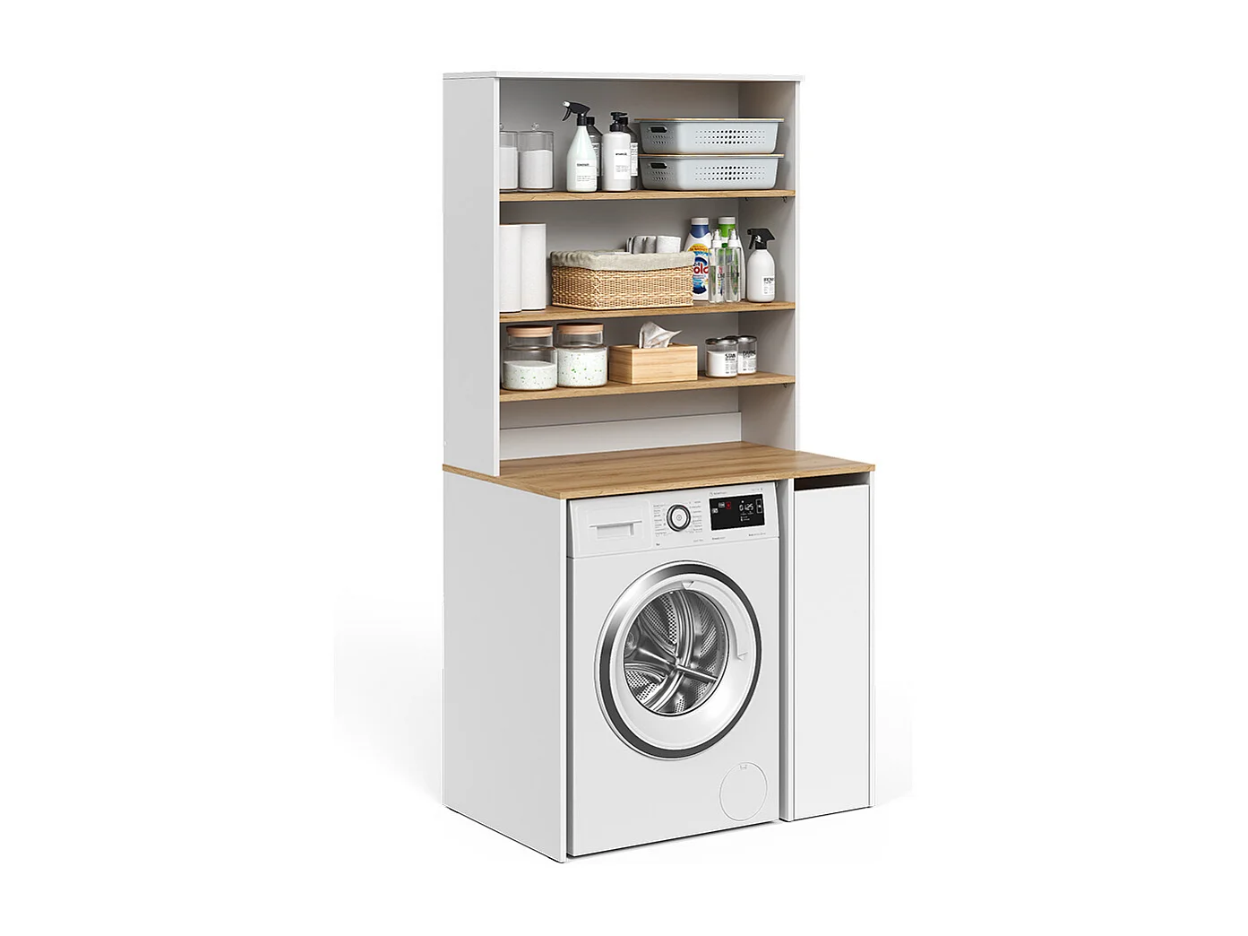 Washing machine cabinet white/artisan 93.6x60x88.2 viktor