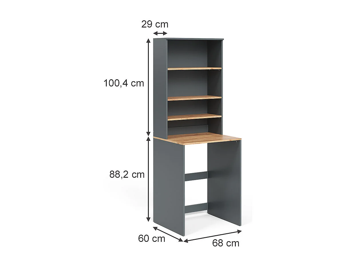 Waschmaschinenschrank anthrazit/goldkraft eiche 66x60x88.2 viktor