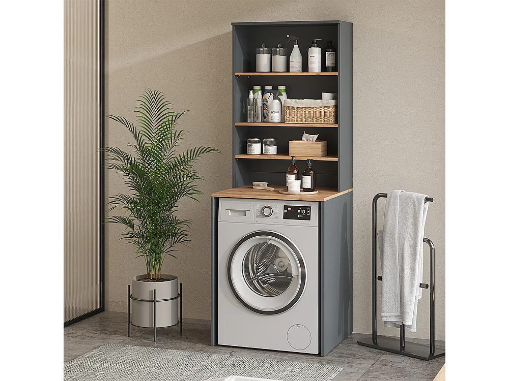 Armoire machine à laver anthracite/chêne doré 66x60x88.2 viktor