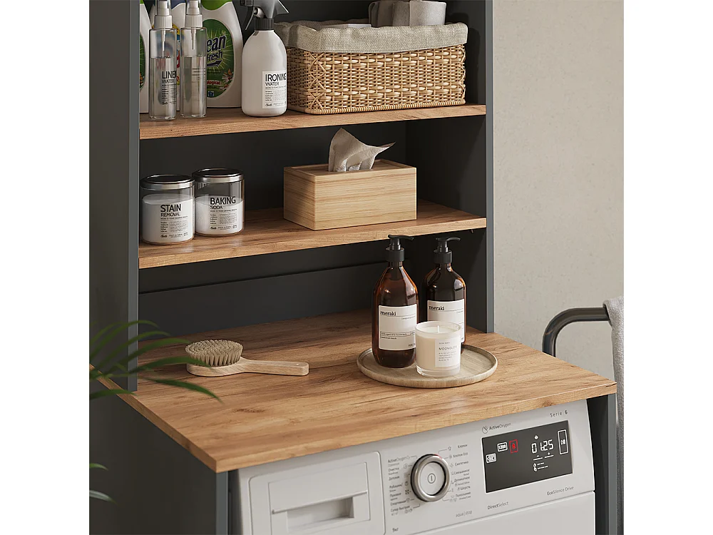 Armoire machine à laver anthracite/chêne doré 66x60x88.2 viktor