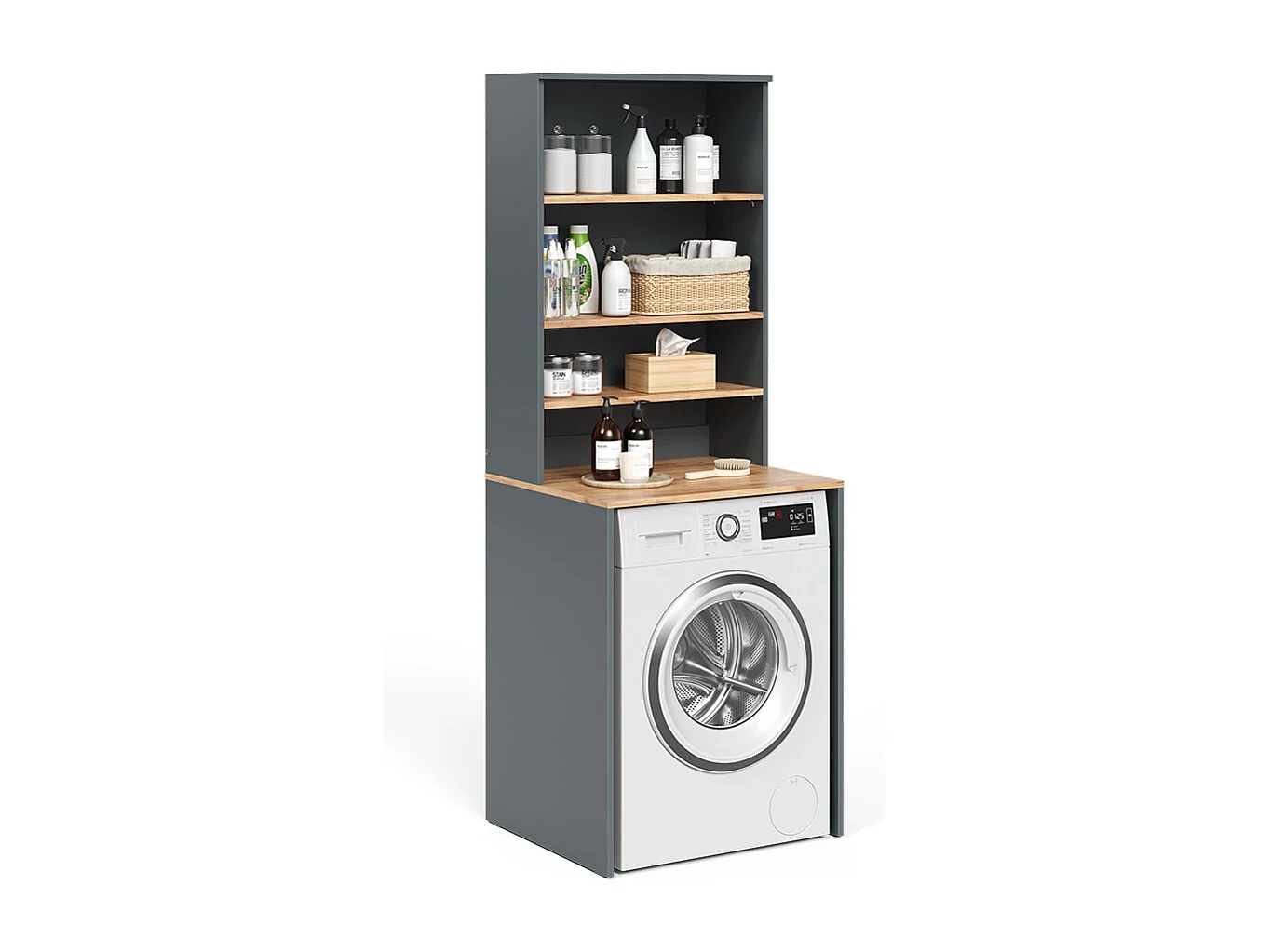 Armoire machine à laver anthracite/chêne doré 66x60x88.2 viktor