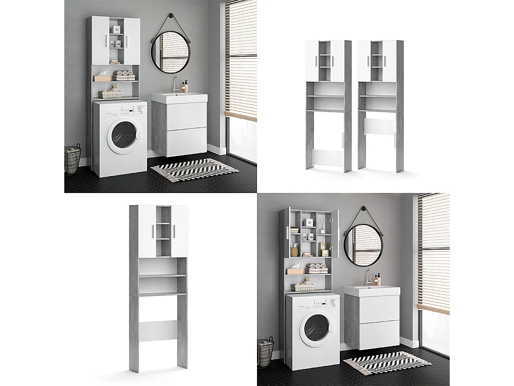 Szafka pod pralkę beton 64x25.6x190 luis