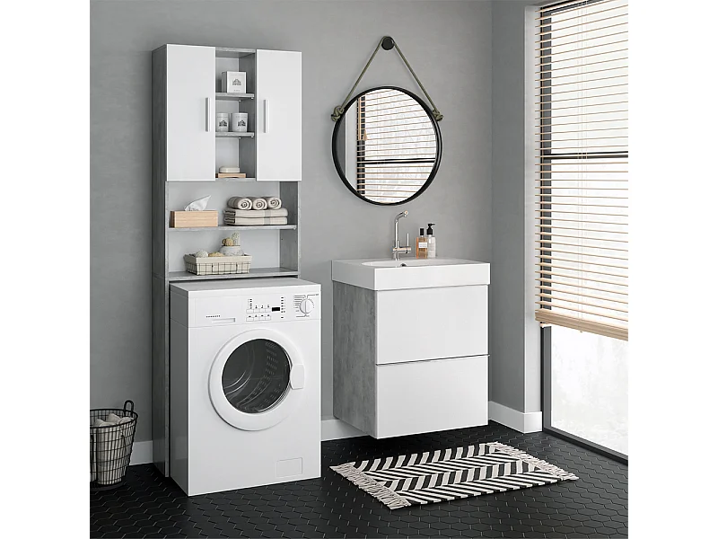 Szafka pod pralkę beton 64x25.6x190 luis