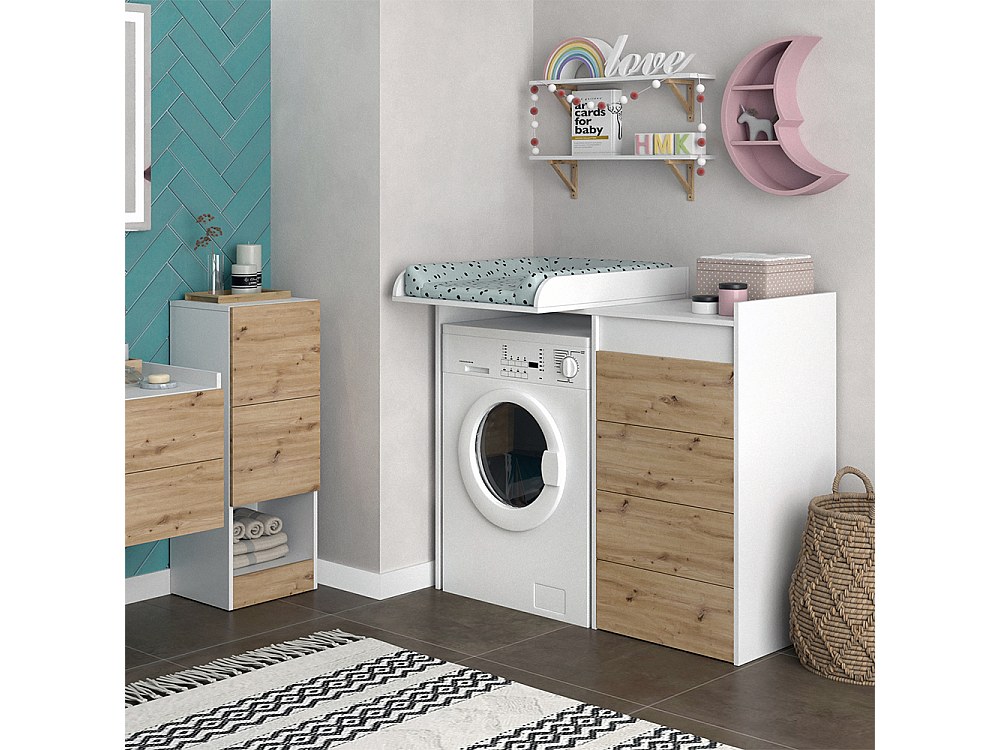 Mobile lavatrice bianco 116x50x98 alf