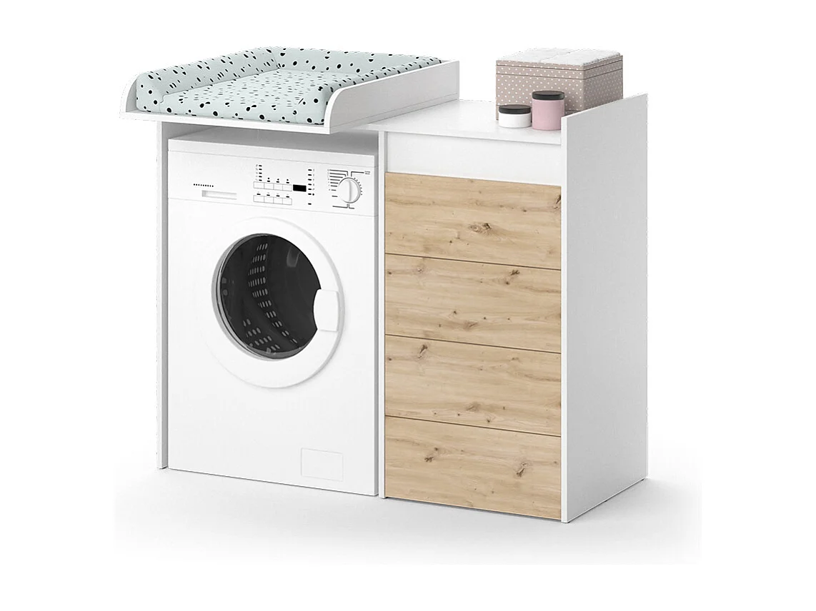 Waschmaschinenschrank weiß 116x50x98 alf