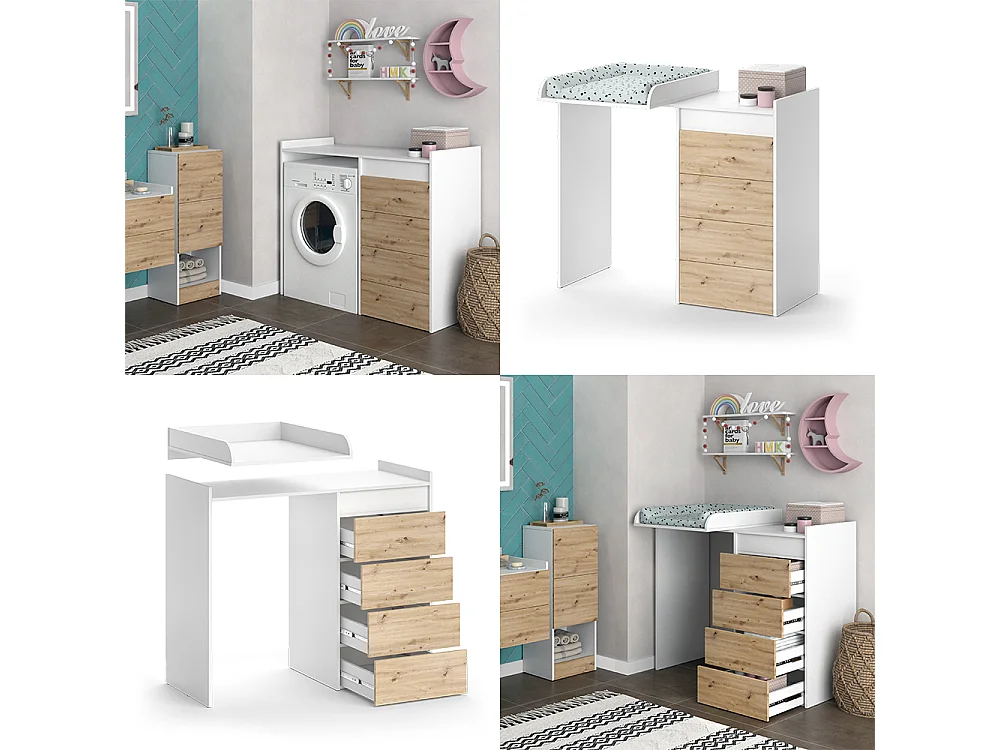 Waschmaschinenschrank weiß 116x50x98 alf