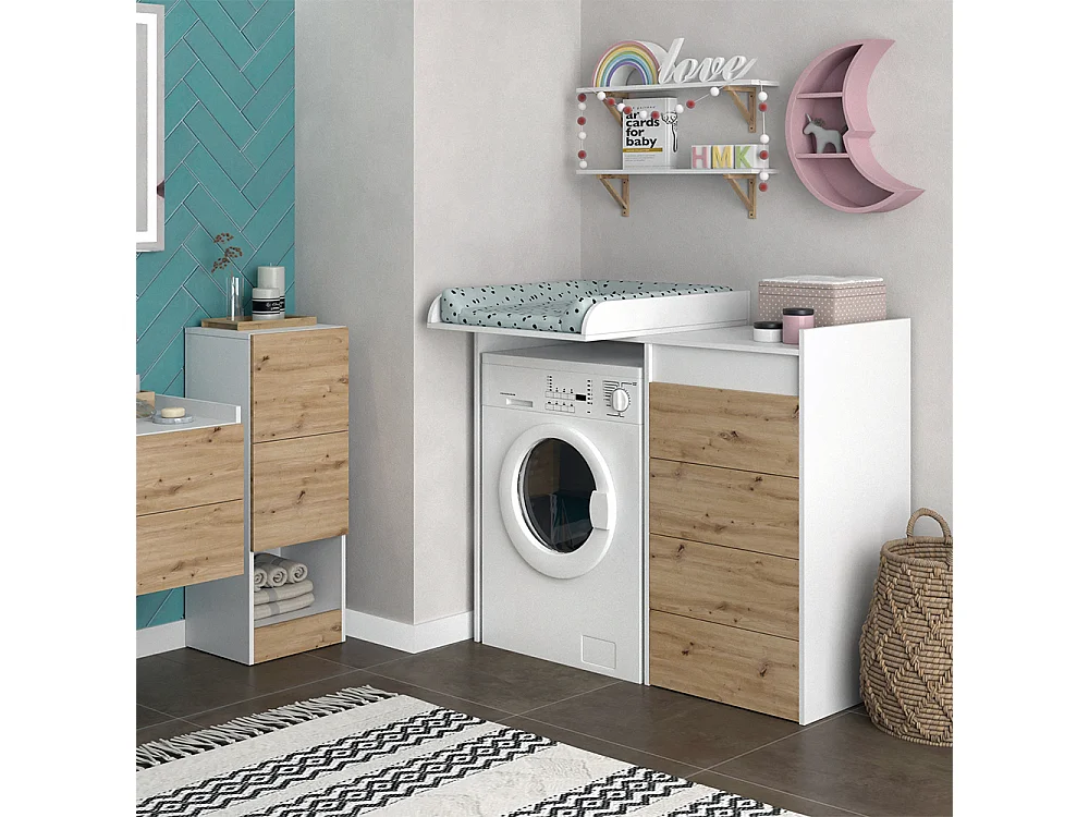 Washing machine cabinet white 116x50x98 alf
