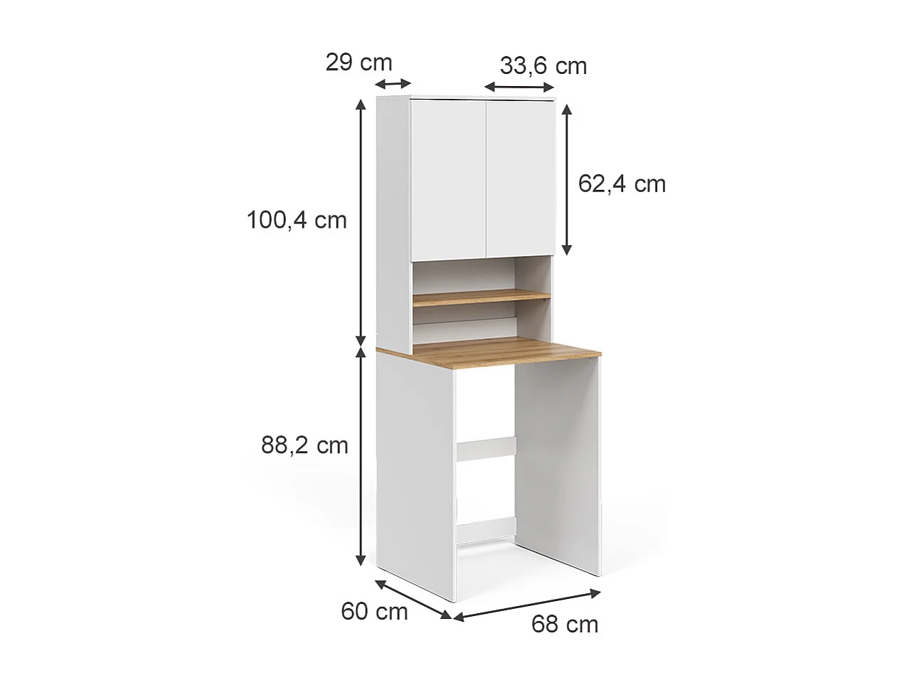 Washing machine cabinet white/artisan 68x60x88.2 viktor