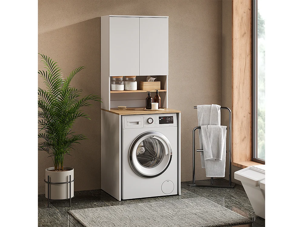 Washing machine cabinet white/artisan 68x60x88.2 viktor