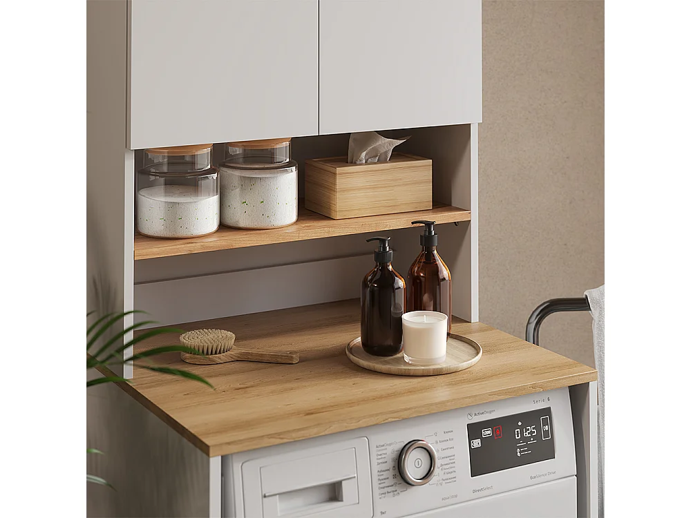 Washing machine cabinet white/artisan 68x60x88.2 viktor