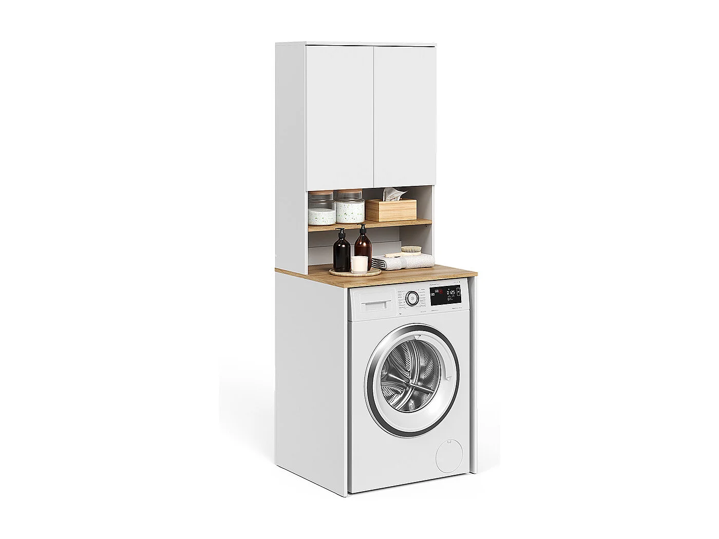 Washing machine cabinet white/artisan 68x60x88.2 viktor