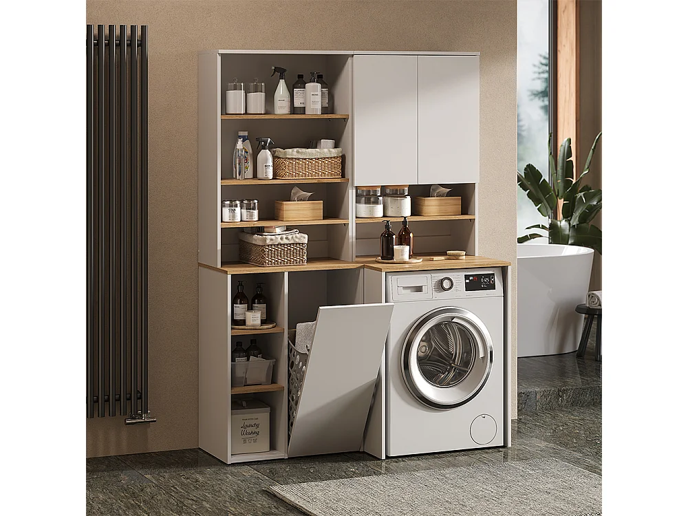 Washing machine cabinet white/artisan 68x60x88.2 viktor