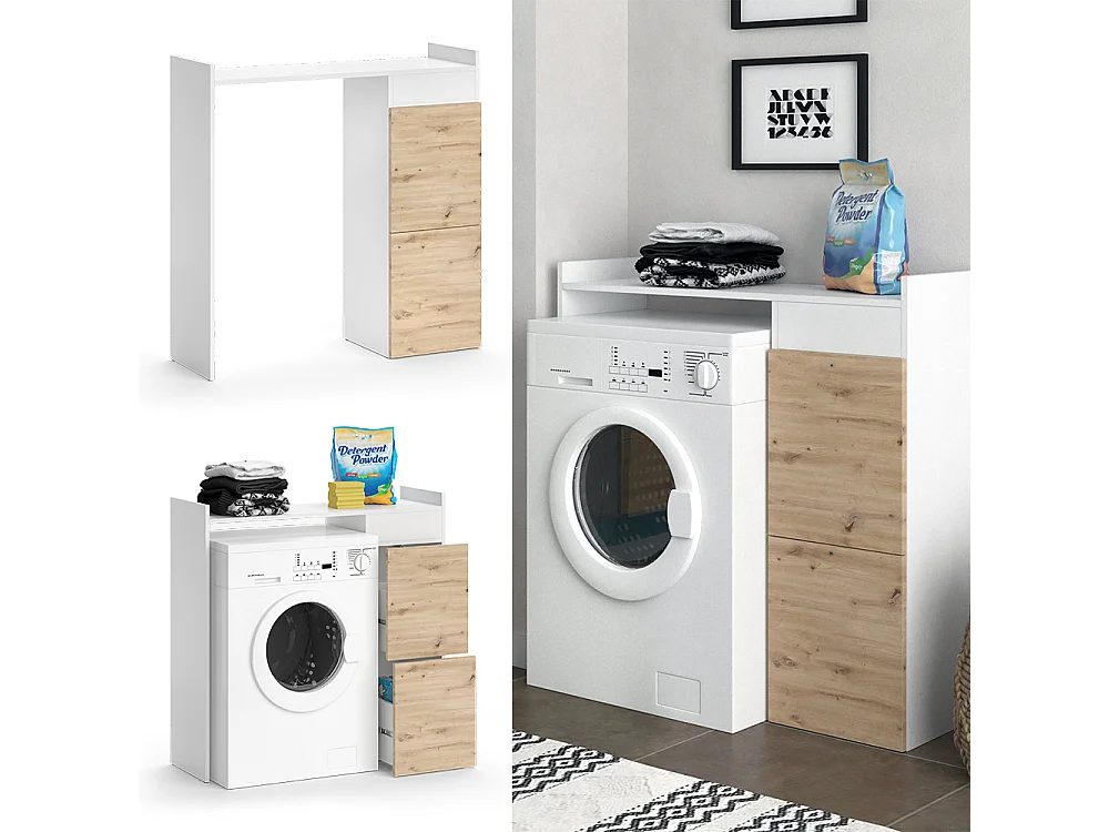 Washing machine cabinet white 99x33.8x98 alf