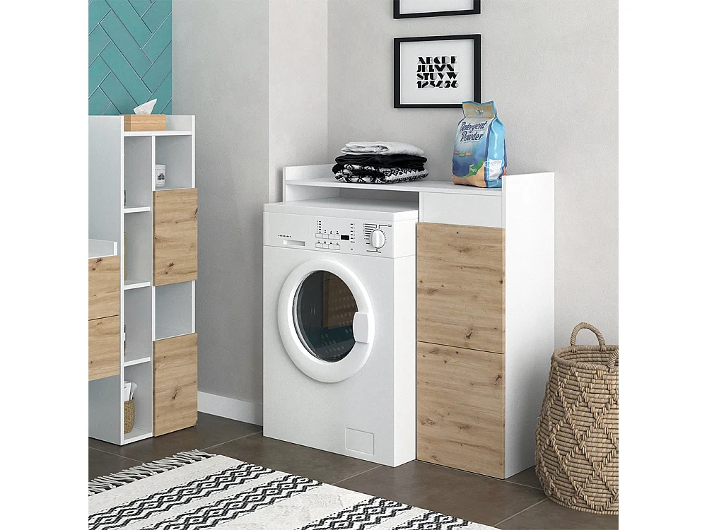 Washing machine cabinet white 99x33.8x98 alf