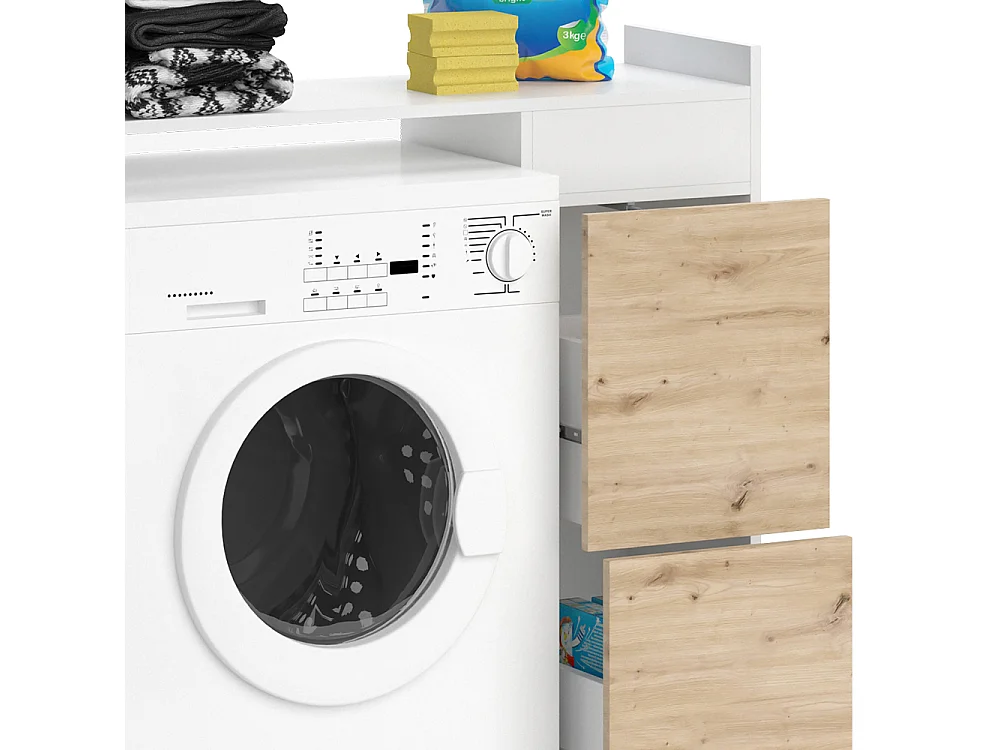 Washing machine cabinet white 99x33.8x98 alf