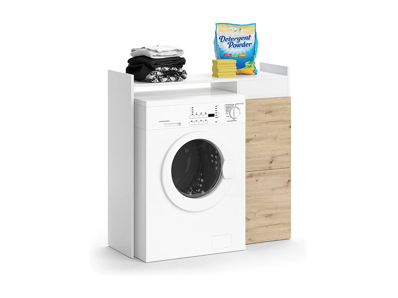 Washing machine cabinet white 99x33.8x98 alf