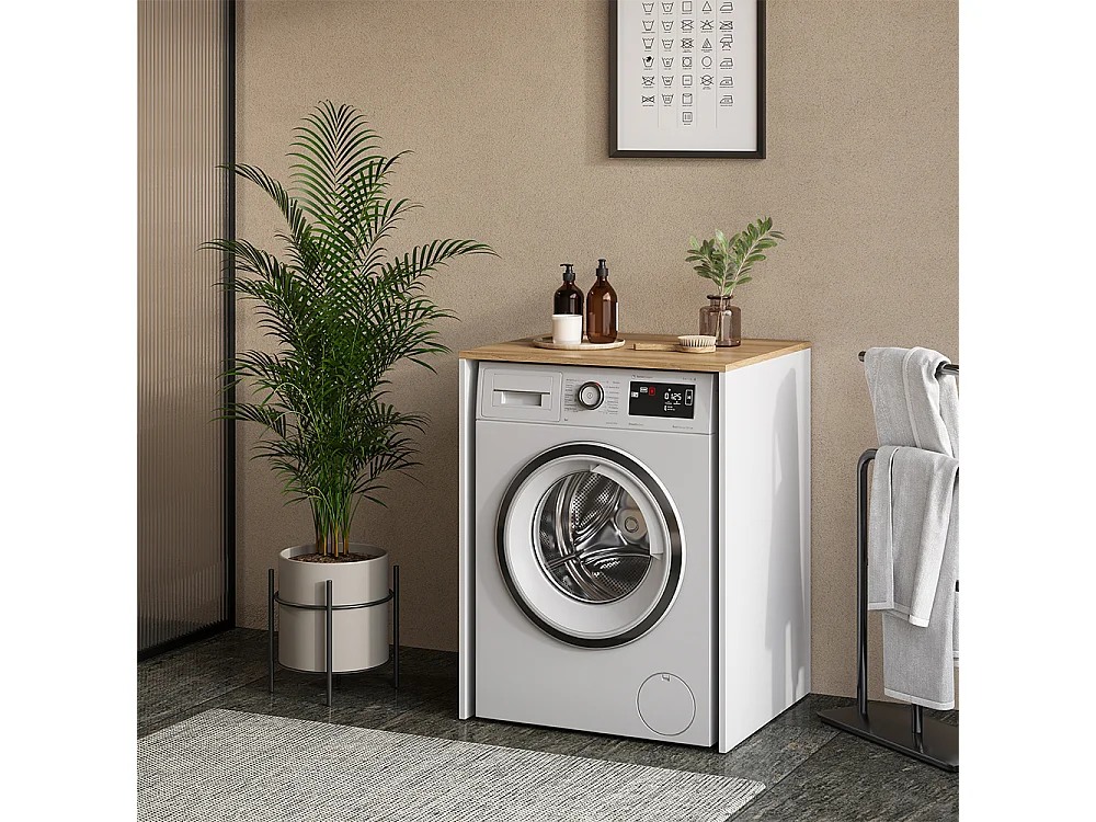 Washing machine cabinet white/artisan 68x60x88.2 viktor